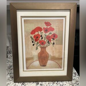 framed art print titled "Crimson Poppies" by artist Beverly Jean.